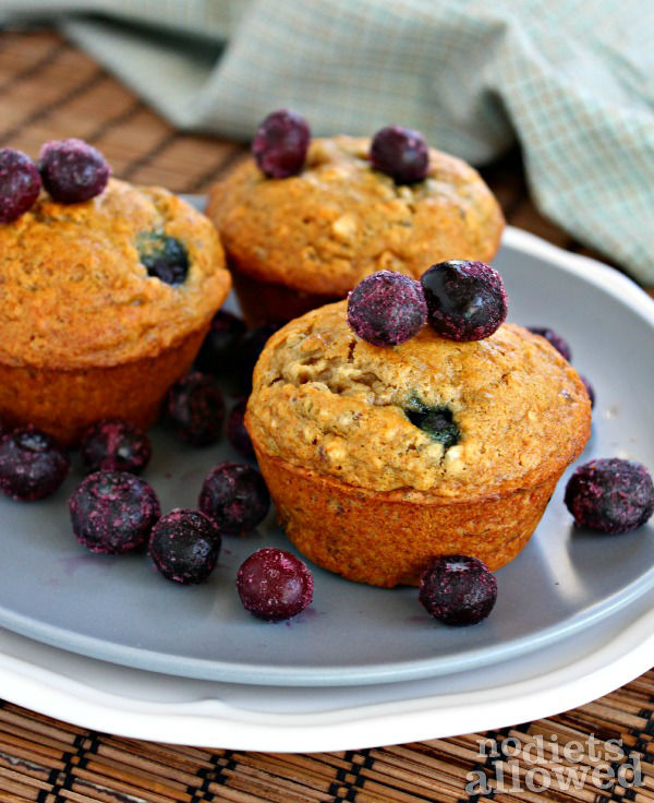 healthy blueberry muffins- No Diets Allowed