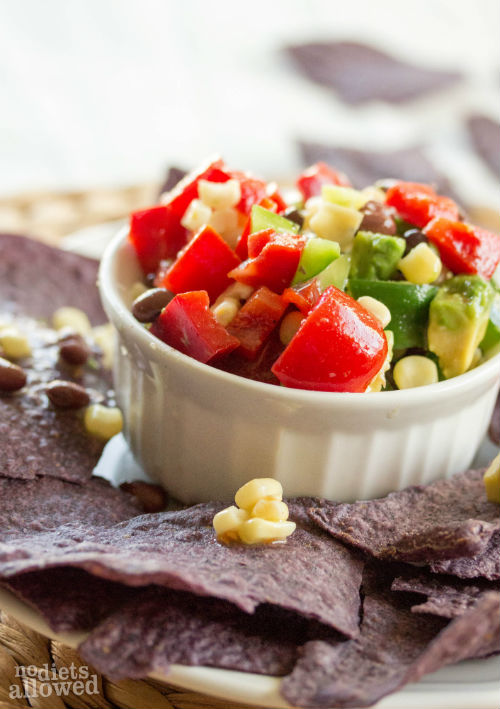 fresh corn salsa recipe- No Diets Allowed