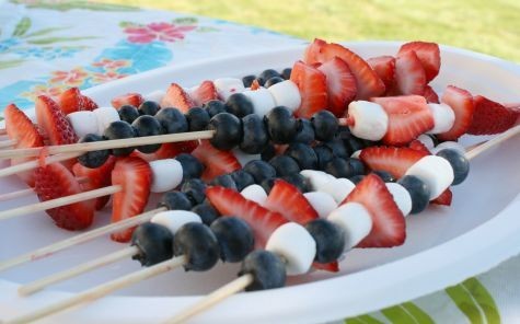 Red White and Blueberry Skewers- No Diets Allowed