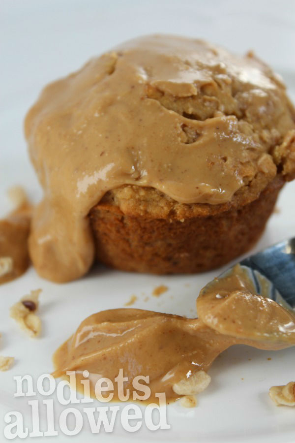 Pear Apple Granola Muffins with Peanut Butter- No Diets Allowed