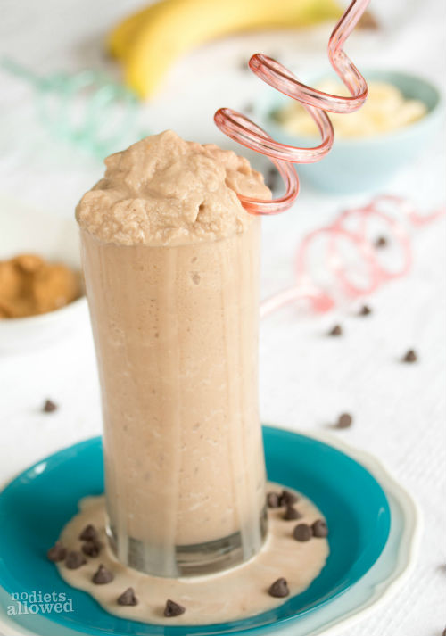 peanut butter chocolate smoothie recipe- No Diets Allowed