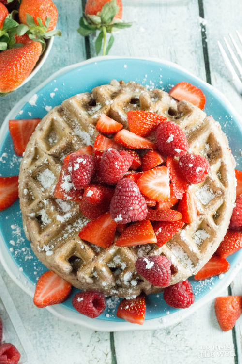 Raspberry Waffles - No Diets Allowed
