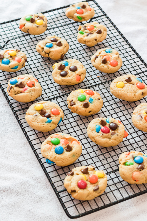 Peanut Butter M&M Cookies Recipe from Scratch - No Diets Allowed #Food #Foodie #M&M