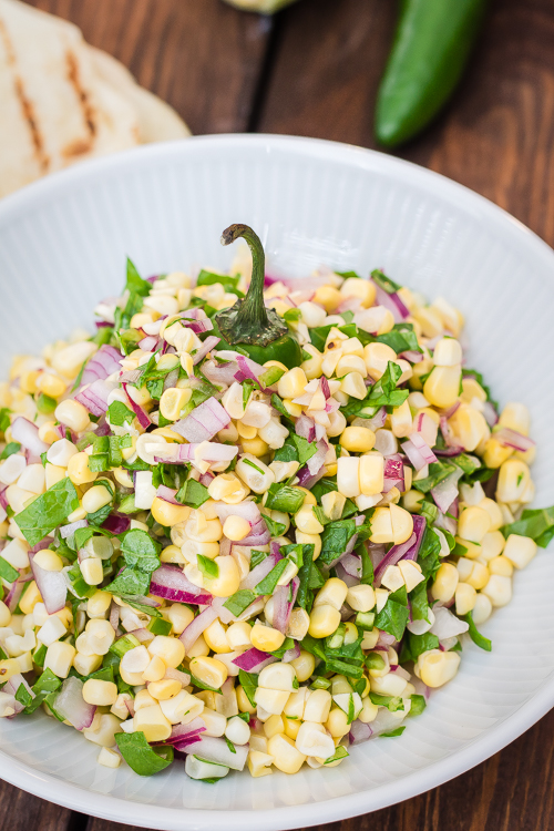 Easy Corn & Collard Green Salsa Recipe - No Diets Allowed #Food #Foodie