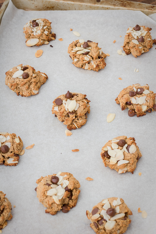 Almond Butter Chocolate Chip Cookies Recipe - No Diets Allowed #Food #Foodie #Cookies