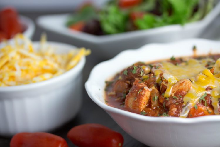 Easy Simple Leftover Turkey Chili Recipe - No Diets Allowed #Turkey #Food #Foodie 