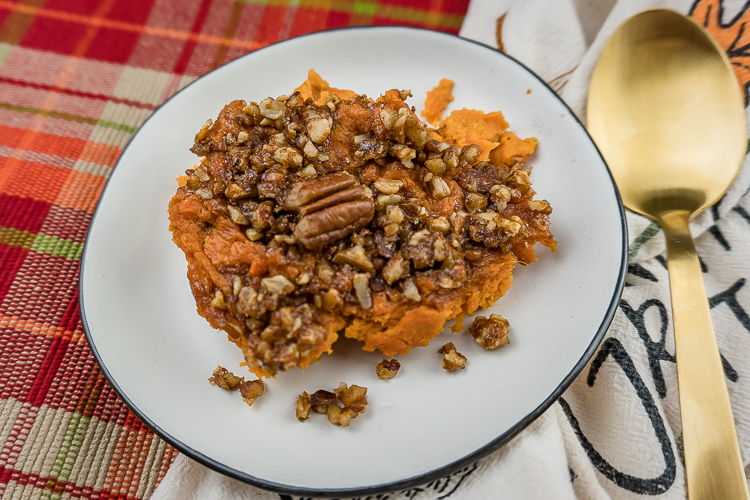 Easy Simple Healthy Sweet Potato Casserole Recipe - No Diets Allowed #Food #Foodie