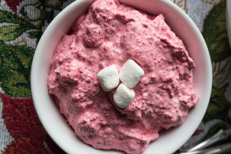 Easy Creamy Cranberry Salad with Cool Whip - No Diets Allowed #Food #Foodie #Cranberry