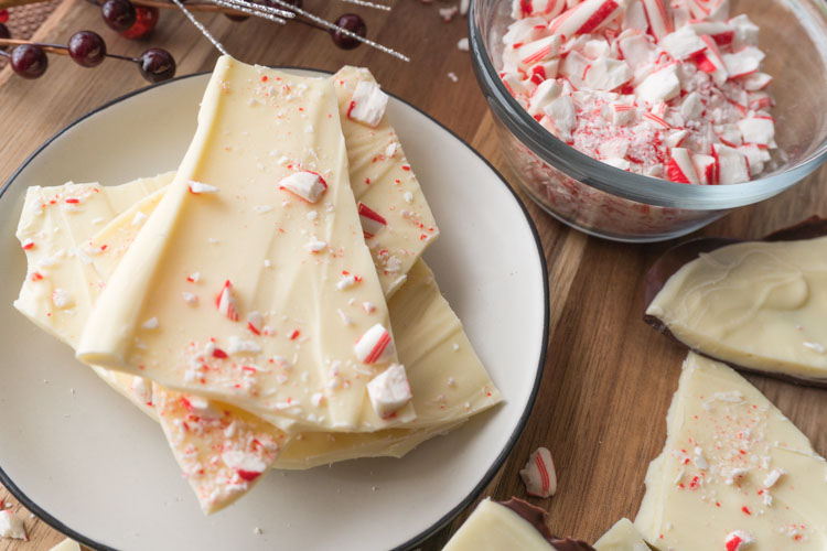 Ghirardelli White Chocolate Peppermint Bark - No Diets Allowed #Food #Foodie #Peppermint