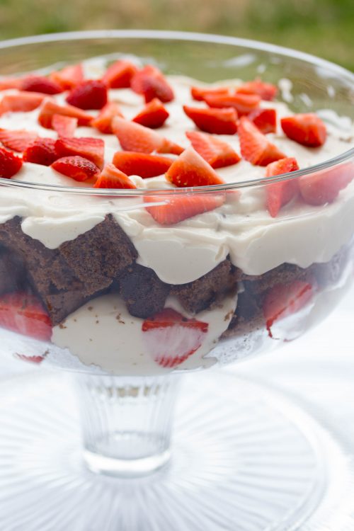 Gingerbread Trifle Recipe with strawberries from No Diets Allowed