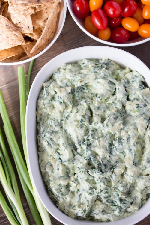 Spinach Artichoke Dip from No Diets Allowed