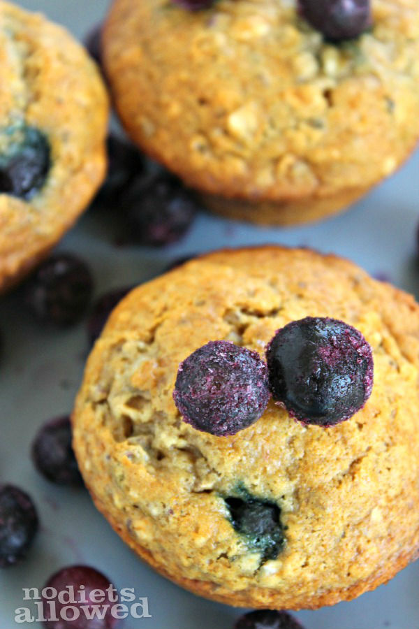 homemade blueberry muffins- No Diets Allowed