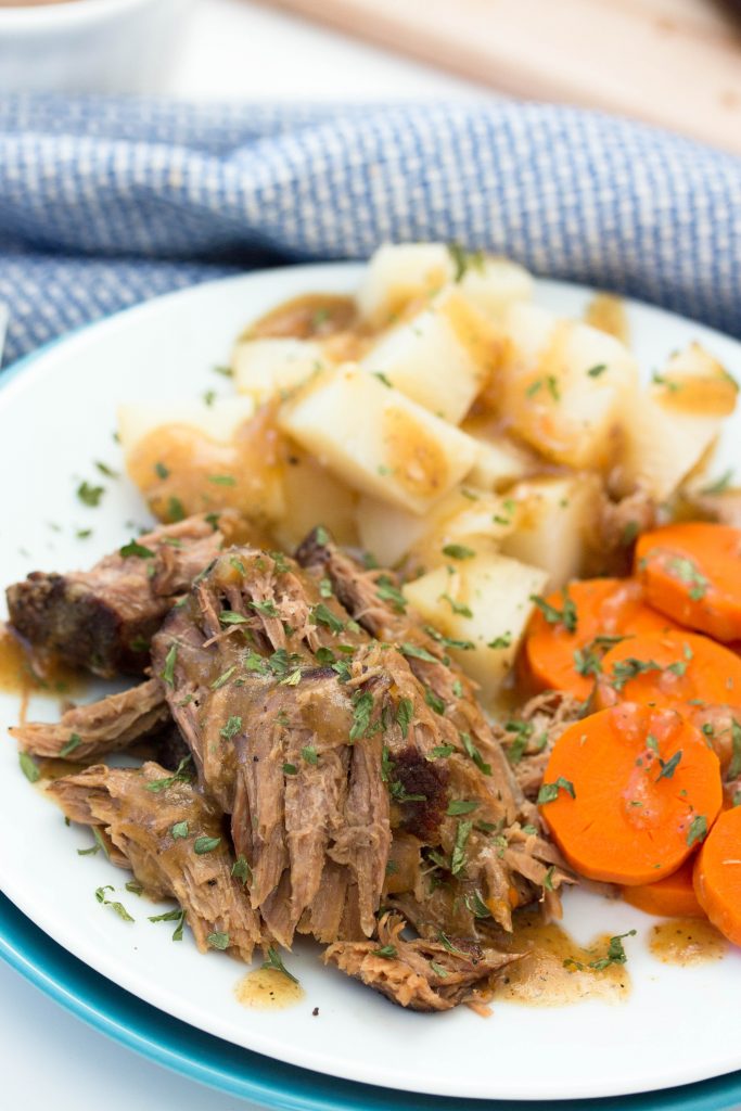 Slow Cooker Roast Beef, Potatoes, and Carrots - No Diets Allowed