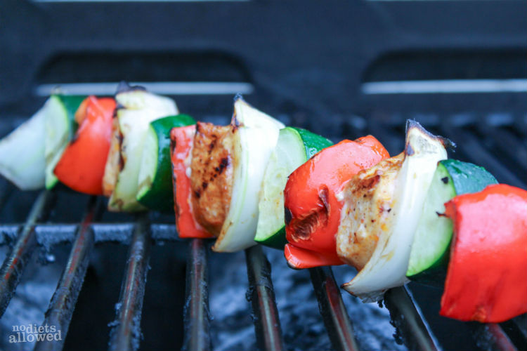 chicken skewers recipe- No Diets Allowed