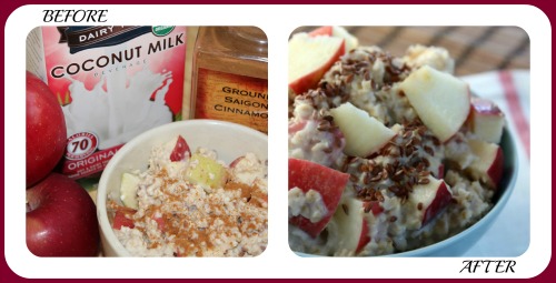 Creamy Apple Oatmeal Collage- No Diets Allowed