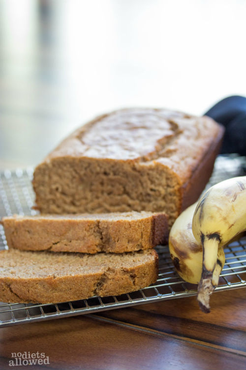 banana bread with whole wheat flour - No Diets Allowed