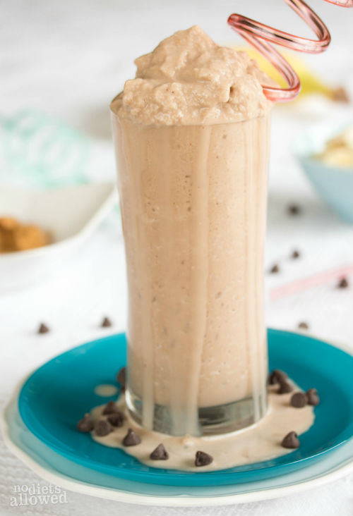 peanut butter banana chocolate smoothie- No Diets Allowed
