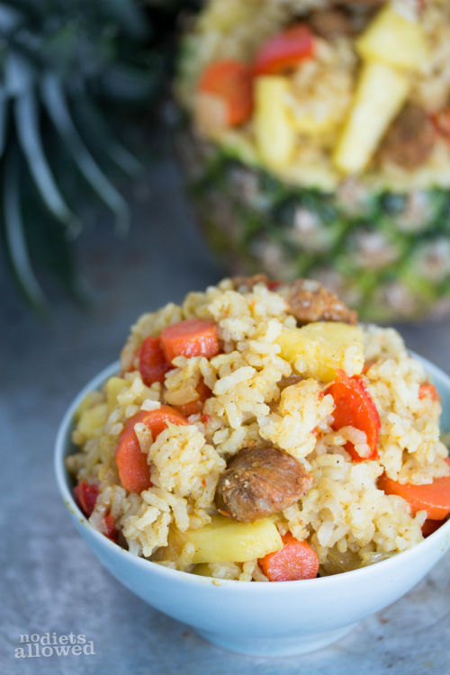 pineapple fried rice - No Diets Allowed