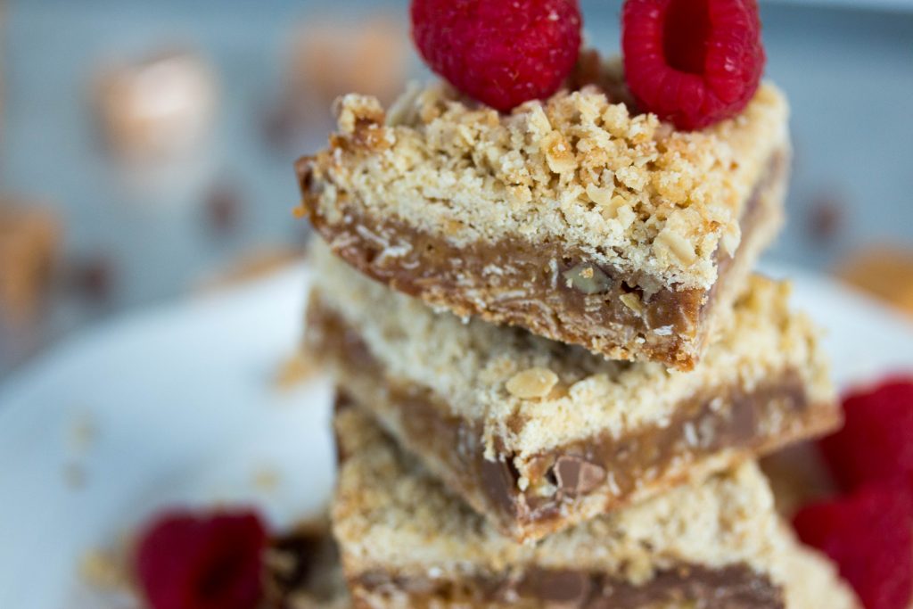 Chocolate Caramel Bars Squares Recipe - No Diets Allowed #Food #Foodie #Caramel #Chocolate