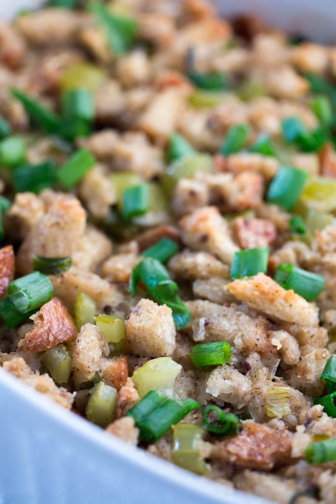 Thanksgiving Traditional Classic Bread Stuffing Recipe – No Diets Allowed #Food #Foodie