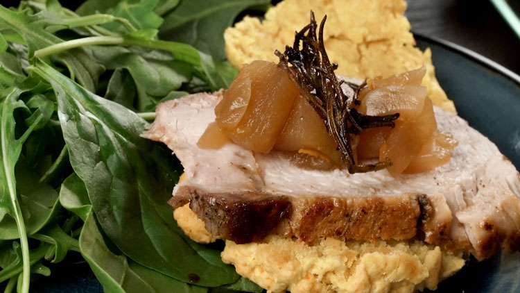 sweet-potato-biscuit-with-pork-tenderloin-and-apple-chutney-no-diets-allowed